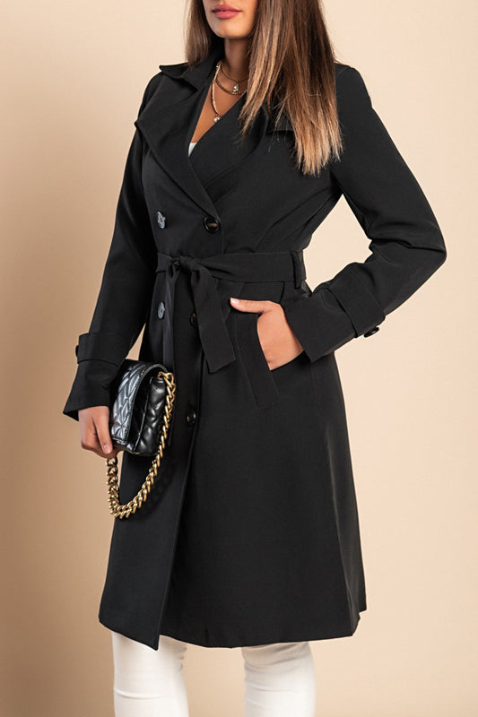 [TEST] Elegant trench coat with buttons, black